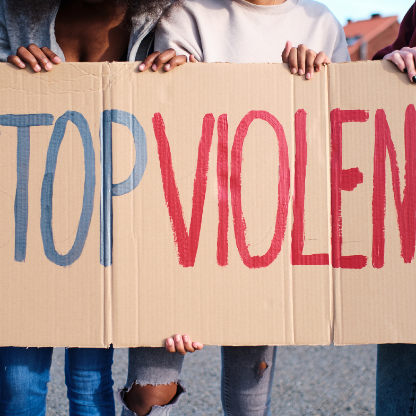 Stop Violence protest sign